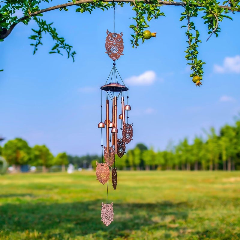 EZTZEN Owl Wind Chimes Outdoor Owl Gifts for Women/Men/Mom/Wife/Grandma Birthday Gifts Memorial Gift Metal WindChimes for Outside/Indoors, Lawn, Patio, Home, Porch, Yard Decor, Garden Decorations - Image 2